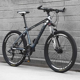 Relaxbx Bicicleta Bicicletas de montaña Bicicletas 24 velocidades Ligero Marco de Acero al Carbono Freno de Disco Rueda de radios Hombres y Mujeres Bicicleta de Carretera, Gris, 26 Pulgadas