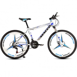 BNMKL Bicicletas de montaña BNMKL Bicicleta De Montaña 26 Pulgadas 30 Velocidades, Freno De Disco Dual 26 Pulgadas Neumáticos | Hardtail Bicicleta MTB con Cuadro De Acero De Alto Carbono, White Blue