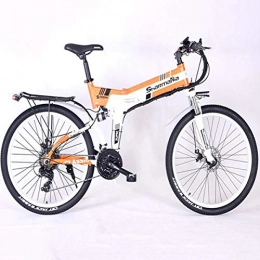 Dapang Bicicletas de montaña Dapang Bicicleta de montaña elctrica Power Plus, Bicicleta elctrica de 26"con batera de Iones de Litio de 36V 10.4Ah, Cuadro de Aluminio con Frenos de Disco mecnicos, Orange