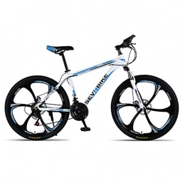 DGAGD Bicicletas de montaña DGAGD Bicicleta de Carretera de Seis Ruedas de Velocidad Variable de Bicicleta de montaña con Marco de aleación de Aluminio de 24 Pulgadas-Blanco Azul_24 velocidades