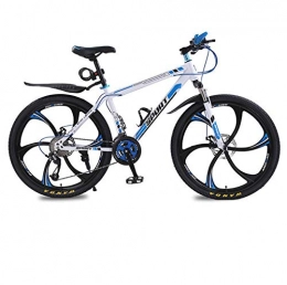 DGAGD Bicicletas de montaña DGAGD Bicicleta de montaña de 20 Pulgadas Bicicleta Masculina y Femenina de Velocidad Variable para Adultos Bicicleta de Freno de Disco Doble Rueda de Seis Hojas-Blanco Azul_24 velocidades
