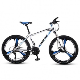 DGAGD Bicicletas de montaña DGAGD Bicicleta de montaña de 24 Pulgadas, aleación de Aluminio, Cross-Country, Ligera, de Velocidad Variable, para jóvenes, Bicicleta de Tres Ruedas para Hombres y Mujeres-Blanco Azul_30 velocidades