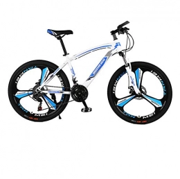 DGAGD Bicicletas de montaña DGAGD Bicicleta de montaña de 24 Pulgadas, Bicicleta de Velocidad Variable, para Hombres y Mujeres, para Adultos, con Freno de Disco Doble, Rueda de Tres Hojas-Blanco Azul_24 velocidades