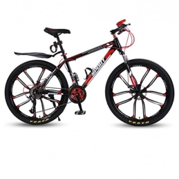 DGAGD Bicicletas de montaña DGAGD Bicicleta de montaña de 24 Pulgadas Bicicleta Masculina y Femenina de Velocidad Variable para Adultos Bicicleta de Freno de Disco Doble Diez Rueda de Corte-Rojo Negro_21 velocidades