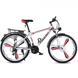 DGAGD Bicicletas de montaña DGAGD Bicicleta de montaña de 24 Pulgadas, Bicicletas para Hombres y Mujeres, Velocidad Variable, Bicicleta Ligera para Ciudad, Rueda integrada-Blanco Rojo_27 velocidades
