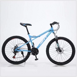 DGAGD Bicicleta DGAGD Bicicleta de montaña de 24 Pulgadas, Freno de Disco Dual de Velocidad Variable, Bicicleta de Rueda de radios para Hombres y Mujeres Adultos-Azul_21 velocidades