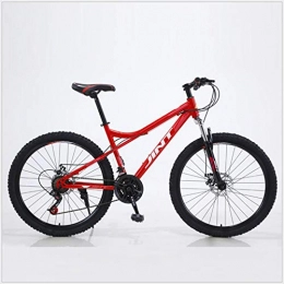 DGAGD Bicicletas de montaña DGAGD Bicicleta de montaña de 24 Pulgadas, Freno de Disco Dual de Velocidad Variable, Bicicleta de Rueda de radios para Hombres y Mujeres Adultos-Rojo_21 velocidades