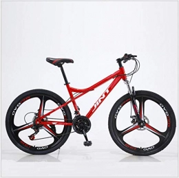 DGAGD Bicicletas de montaña DGAGD Bicicleta de montaña de 24 Pulgadas, Freno de Disco Dual de Velocidad Variable, Bicicleta de Tres Ruedas para Hombres y Mujeres Adultos-Rojo_21 velocidades