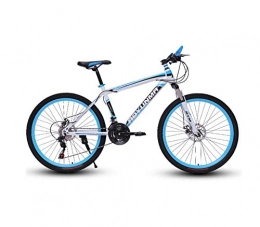 DGAGD Bicicleta DGAGD Bicicleta de montaña de 24 Pulgadas, Frenos de Disco Dobles Ligeros Masculinos y Femeninos, Rueda de radios de Bicicleta de Velocidad Variable-Blanco Azul_27 velocidades