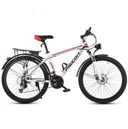 DGAGD Bicicletas de montaña DGAGD Bicicleta de montaña de 24 Pulgadas para Adultos, Hombres y Mujeres, Velocidad de la Bicicleta, Bicicleta Ligera, Rueda de radios-Blanco Rojo_27 velocidades