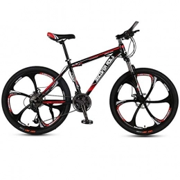 DGAGD Bicicletas de montaña DGAGD Bicicleta de montaña de 24 Pulgadas para Adultos, Velocidad Variable, Freno de Disco Doble, aleación de Aluminio, Bicicleta, Seis Ruedas de Corte-Rojo Negro_21 velocidades