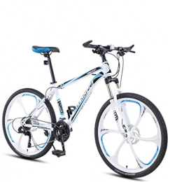 DGAGD Bicicleta DGAGD Bicicleta de montaña de 24 Pulgadas para Hombres y Mujeres, para Adultos, Velocidad Variable, Carreras, Bicicleta Ultraligera, Seis Ruedas de Corte-Blanco Azul_21 velocidades