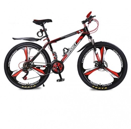 DGAGD Bicicletas de montaña DGAGD Bicicleta de montaña de 24 Pulgadas para Hombres y Mujeres, Velocidad Variable para Adultos, Freno de Disco Dual, Bicicleta, Rueda de Tres Ejes-Rojo Negro_30 velocidades