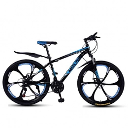 DGAGD Bicicletas de montaña DGAGD Bicicleta de montaña de 24 Pulgadas, Velocidad Variable, Bicicleta Ligera Que compite con Seis Ruedas de Corte-Azul Negro_27 velocidades