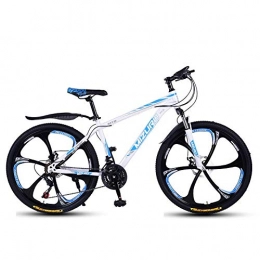 DGAGD Bicicletas de montaña DGAGD Bicicleta de montaña de 24 Pulgadas, Velocidad Variable, Bicicleta Ligera Que compite con Seis Ruedas de Corte-Blanco Azul_21 velocidades