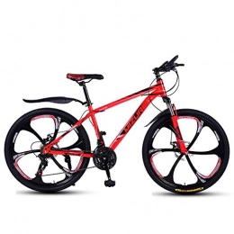 DGAGD Bicicletas de montaña DGAGD Bicicleta de montaña de 24 Pulgadas, Velocidad Variable, Bicicleta Ligera Que compite con Seis Ruedas de Corte-Rojo_24 velocidades