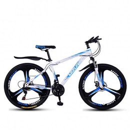 DGAGD Bicicletas de montaña DGAGD Bicicleta de montaña de 24 Pulgadas, Velocidad Variable, Bicicleta Ligera, Rueda de Tres Cuchillas-Blanco Azul_24 velocidades