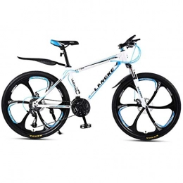 DGAGD Bicicletas de montaña DGAGD Bicicleta de montaña de 24 Pulgadas, Velocidad Variable, Movilidad Masculina y Femenina, Bicicleta de Seis Ruedas-Blanco Azul_30 velocidades