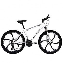 DGAGD Bicicletas de montaña DGAGD Bicicleta de montaña de 26 Pulgadas, Bicicleta de Velocidad Variable para Adultos, Carreras de Carretera de Seis Ruedas-Blanco_27 velocidades