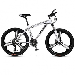 DGAGD Bicicletas de montaña DGAGD Bicicleta de montaña de 26 Pulgadas Bicicleta de Velocidad Variable para Adultos Doble Freno de Disco Bicicleta de Acero de Alto Carbono Tri-Cutter-Blanco_30 velocidades