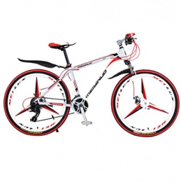 DGAGD Bicicletas de montaña DGAGD Bicicleta de montaña de 26 Pulgadas Bicicleta Masculina y Femenina de Velocidad Variable de la Ciudad de aleación de Aluminio Bicicleta Tri-Cutter-Blanco Rojo_27 velocidades