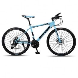 DGAGD Bicicleta DGAGD Bicicleta de montaña de 26 Pulgadas, Ruedas Grandes, Rueda de radios para Adultos, Bicicleta de Velocidad Variable-Azul Claro_27 velocidades