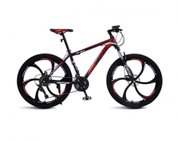 DGAGD Bicicletas de montaña DGAGD Bicicleta de montaña de 26 Pulgadas Todoterreno Velocidad Variable Que compite con Bicicleta Ligera Seis Ruedas de Corte-Rojo Negro_30 velocidades