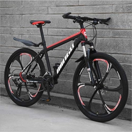 DGAGD Bicicletas de montaña DGAGD Bicicleta de montaña de 26 Pulgadas, Velocidad Variable, Todoterreno, Bicicleta amortiguadora, Ligera, Carreras de Carretera de Seis Ruedas-Rojo Negro_24 velocidades