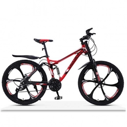 DGAGD Bicicletas de montaña DGAGD Bicicleta de montaña de Cola Suave Cuesta Abajo de 24 Pulgadas Bicicleta de Seis Ruedas para Adultos de Velocidad Variable-Rojo_24 velocidades