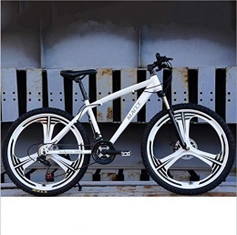DGAGD Bicicletas de montaña DGAGD Bicicleta de montaña de Velocidad Variable para Adultos de 24 Pulgadas Bicicleta de Freno de Disco Doble Rueda de Tres Cuchillas-Blanco_24 velocidades