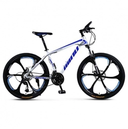 DGAGD Bicicleta DGAGD Bicicleta de montaña de Velocidad Variable para Adultos Masculinos y Femeninos de 26 Pulgadas Que compiten con Bicicleta de Seis Ruedas-Blanco Azul_24 velocidades