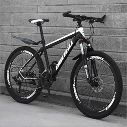 DGAGD Bicicleta DGAGD Bicicleta Ultraligera para Adultos con Freno de Disco de Bicicleta de montaña de 24 velocidades con 40 Ruedas de Corte-En Blanco y Negro_30 velocidades