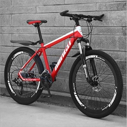 DGAGD Bicicleta DGAGD Bicicleta Ultraligera para Adultos con Freno de Disco de Bicicleta de montaña de 26 velocidades con 40 Ruedas de Corte-Rojo_21 velocidades