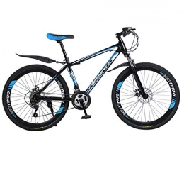 DGAGD Bicicleta DGAGD Frenos de Doble Disco de 26 Pulgadas Bicicleta de montaña de Acero de Alto Carbono de Velocidad Variable con 40 Ruedas de Corte-Azul Negro_27 velocidades