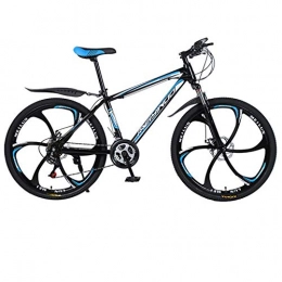 DGAGD Bicicleta DGAGD Frenos de Doble Disco de 26 Pulgadas, Velocidad Variable, Acero con Alto Contenido de Carbono, Bicicleta de montaña, Seis Ruedas de Corte-Azul Negro_21 velocidades