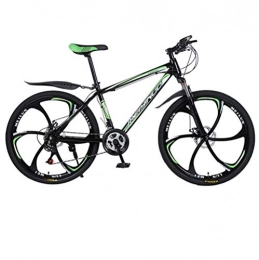 DGAGD Bicicleta DGAGD Frenos de Doble Disco de 26 Pulgadas, Velocidad Variable, Acero con Alto Contenido de Carbono, Bicicleta de montaña, Seis Ruedas de Corte-Verde Oscuro_24 velocidades