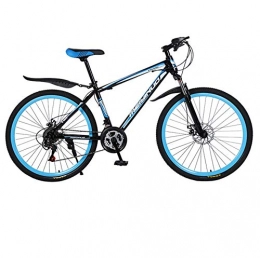 DGAGD Bicicleta DGAGD Frenos de Doble Disco de 26 Pulgadas, Velocidad Variable, Acero de Alto Carbono, Bicicleta de montaña, 30 Ruedas de Corte-Azul Negro_27 velocidades