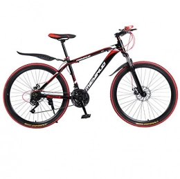DGAGD Bicicleta DGAGD Rueda de radios de Bicicleta de montaña de aleación de Aluminio de Velocidad Variable con Freno de Disco Doble de 26 Pulgadas-Rojo Negro_21 velocidades