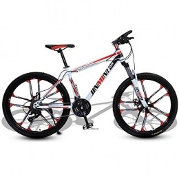 DGAGD Bicicleta DGAGD Ruedas de Scooter de Velocidad Variable para Hombres y Mujeres Adultos de Bicicleta de montaña de 26 Pulgadas-Blanco Rojo_21 velocidades