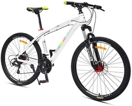 GJZM Bicicleta GJZM Bicicletas de montaña Todo Terreno 27 velocidades,  Bicicleta de montaña de 24 Pulgadas Freno de Disco Doble de Bicicleta de montaña, Blanco