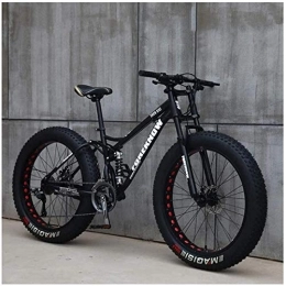GJZM Bicicletas de montaña GJZM Mountain Bikes 21 Speed, neumáticos de 26 Pulgadas Hardtail Mountain Bike Cuadro de Doble suspensión- Negro Spoke-Black Spoke_7 Speed