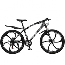 GXQZCL-1 Bicicletas de montaña GXQZCL-1 Bicicleta de Montaa, BTT, 26" Bicicleta de montaña, Bicicletas Hardtail, Marco de Acero al Carbono, Doble Disco de Freno y suspensin Delantera MTB Bike (Color : Black, Size : 21 Speed)