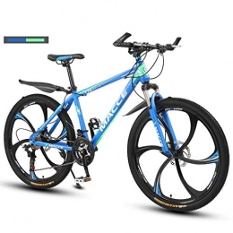 Hadishi Bicicletas de montaña Hadishi Unisex Bicicleta De Montaña De 26 Pulgadas, Bicicleta De Cuadro con Freno De Disco Doble, Asiento Ajustable, MTB para Hombre Mujer 21 / 24 / 27 De Velocidad Mountain Bike, Azul, 24 Speed