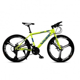 HAOHAOWU Bicicletas de montaña HAOHAOWU Bicicleta De Carretera, Bicicleta De Montaa Unisex Freno De Disco Doble De 26 Pulgadas Una Rueda 30 Velocidad Fuera De Carretera Bicicleta Bicicleta Carbono Stee Bicicleta, Amarillo