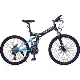 HECHEN Bicicletas de montaña HECHEN Bicicleta 24in26in-24 Velocidad de Acero al Carbono de Alta amortiguacin - Bicicleta de montaña Plegable Bicicleta de montaña, Blue, 26inches