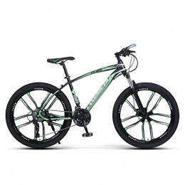 LZZB Bicicletas de montaña LZZB 26 & # 34; Bicicleta de montaña para Adultos Cuadro de Acero de Alto Carbono con Freno de Disco y Horquilla de suspensión bloqueable / Verde / 21 velocidades