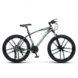LZZB Bicicletas de montaña LZZB Bicicleta de montaña de 26 Pulgadas Bicicleta de Cuadro de Acero al Carbono de 21 / 24 / 27 velocidades con Freno de Disco Doble Bicicleta Urbana para Adultos Hombres Mujeres / Verde / 21 veloci