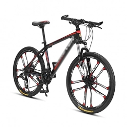 LZZB Bicicleta LZZB Bicicleta de montaña de 26 Pulgadas, Freno de Disco Doble de 21 velocidades, Bicicleta de montaña para la Ciudad, Adecuada para Hombres y Mujeres, entusiastas del Ciclismo, Rojo, 27 velocida