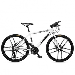 MJY Bicicletas de montaña MJY Bicicletas de montaña de 26 pulgadas, bicicleta de montaña rígida con freno de disco doble para hombre, asiento ajustable para bicicleta, marco de acero con alto contenido de carbono, 30 velocidad