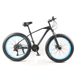 WSS Bicicletas de montaña Neumático de Grasa de 26 Pulgadas de 21 velocidades de Bicicleta de 21 velocidades: Adecuado para Bicicletas de montaña al Aire Libre en la Nieve (Negro y Azul)